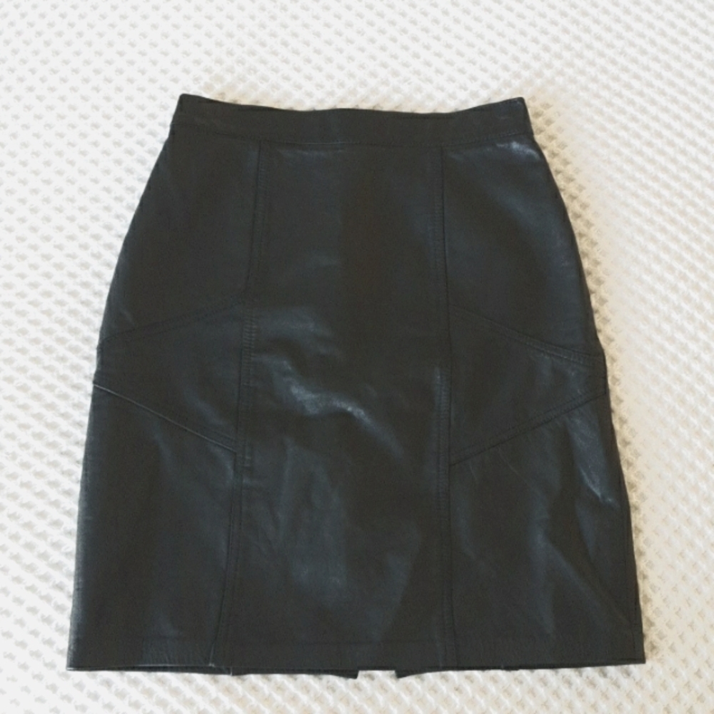 Vintage Genuine Leather mini skirt